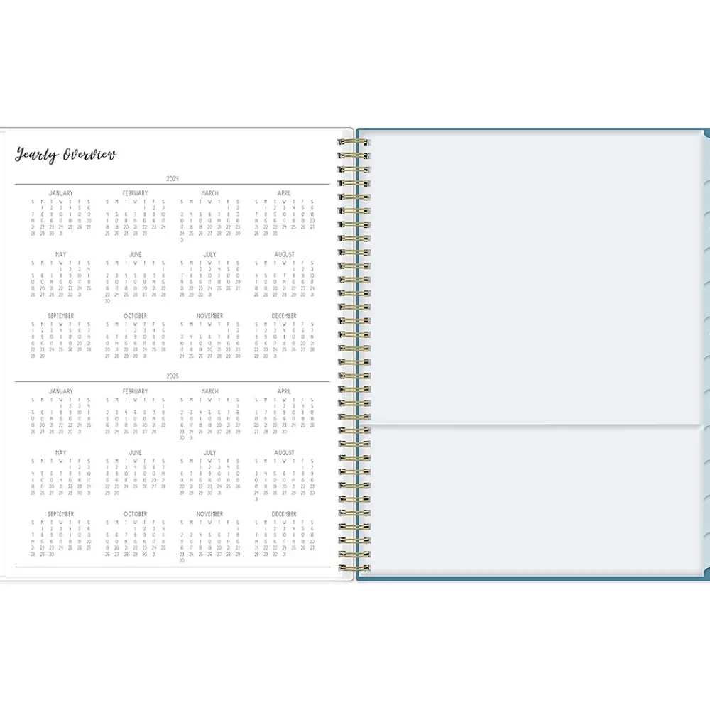 Academic Planners|Blue Sky 2024-2025 Ivory Paper Co Davina 8.5" x 11" Academic Weekly & Monthly Planner, Plastic Cover, Cream/Blue (146878)