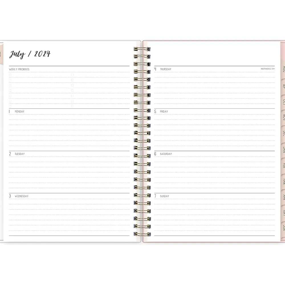 Academic Planners|Blue Sky 2024-2025 Ivory Paper Co Sammi 5.88" x 8.63" Academic Weekly & Monthly Planner, Plastic Cover, Multicolor (146884)