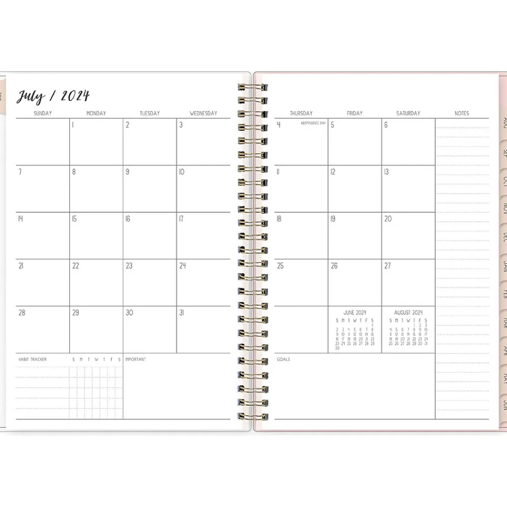 Academic Planners|Blue Sky 2024-2025 Ivory Paper Co Sammi 5.88" x 8.63" Academic Weekly & Monthly Planner, Plastic Cover, Multicolor (146884)