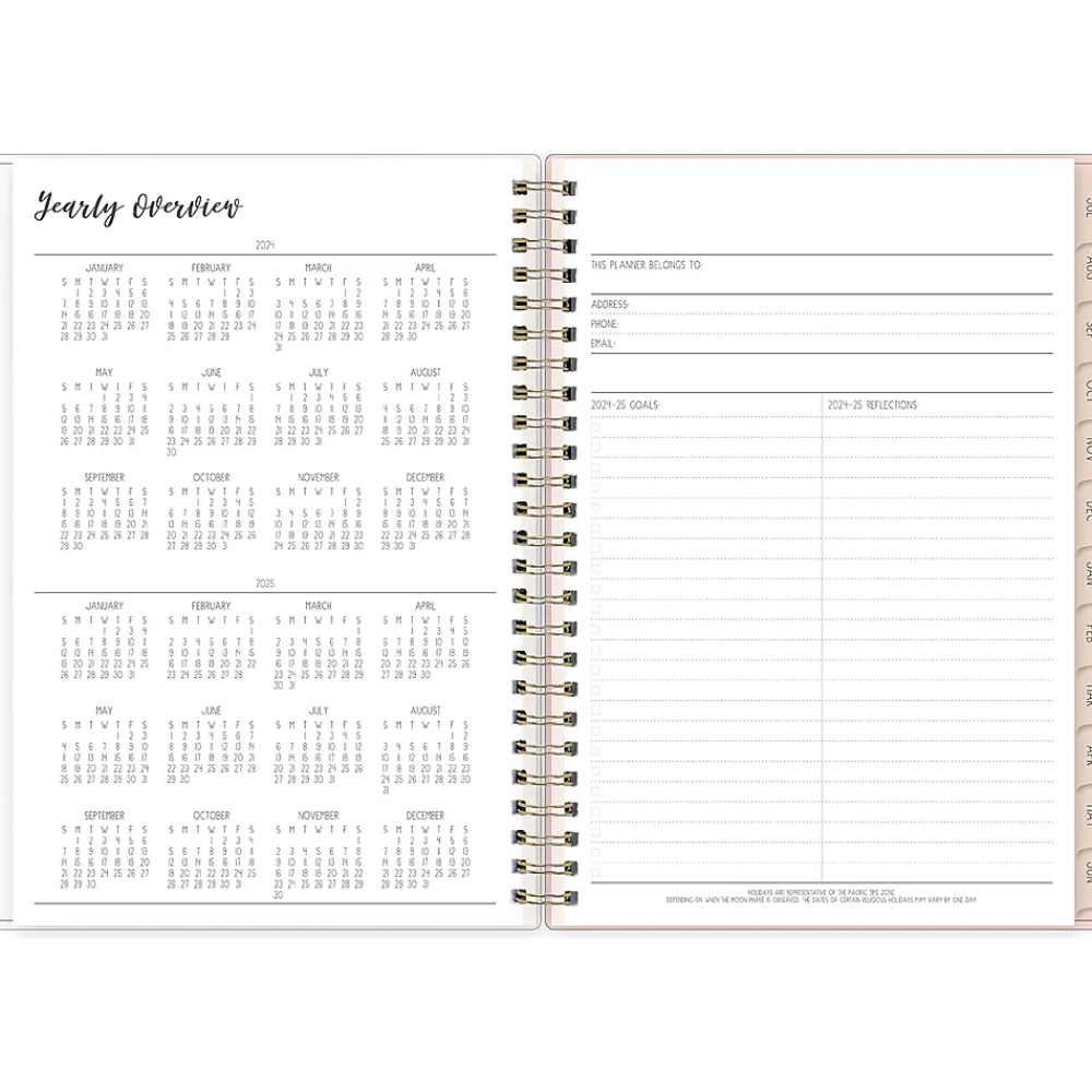 Academic Planners|Blue Sky 2024-2025 Ivory Paper Co Sammi 5.88" x 8.63" Academic Weekly & Monthly Planner, Plastic Cover, Multicolor (146884)