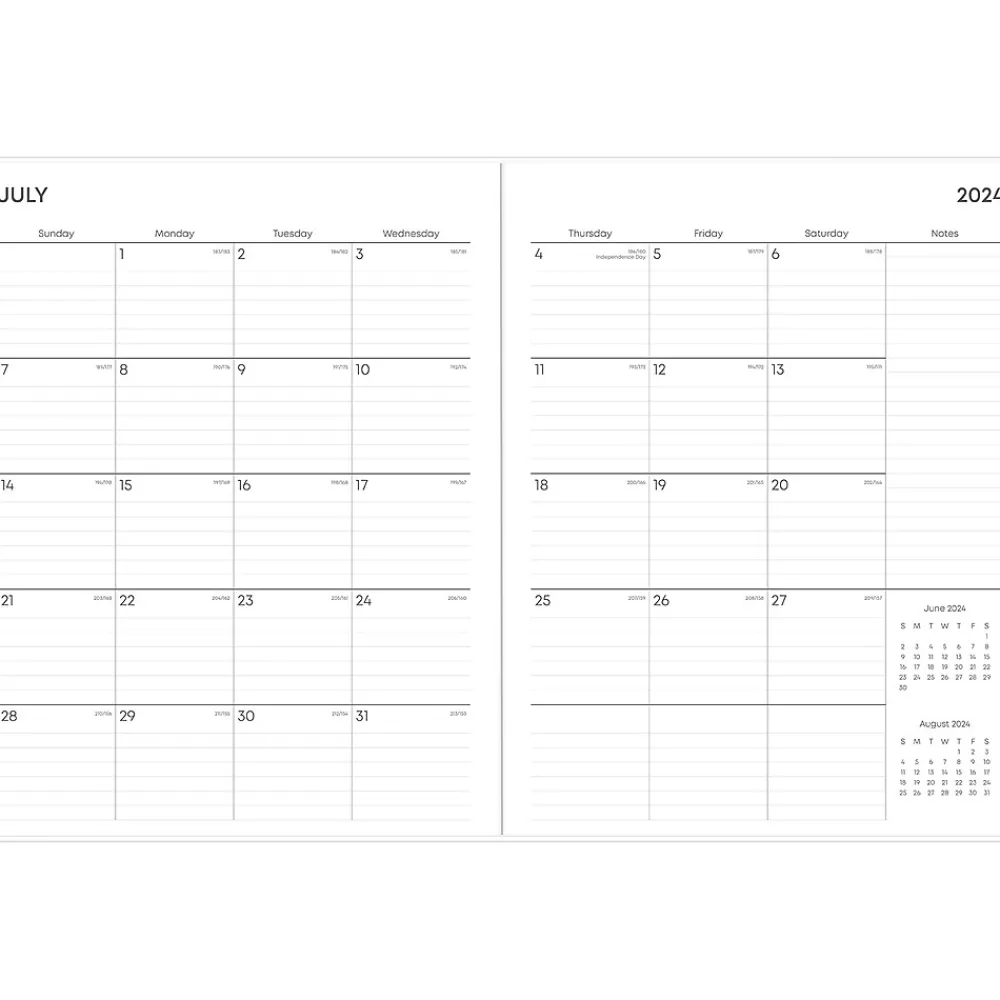 Academic Planners|Blue Sky 2024-2025 Jett 8.5" x 11" Academic Monthly Planner, Plastic Cover, Blue/Green (146858)