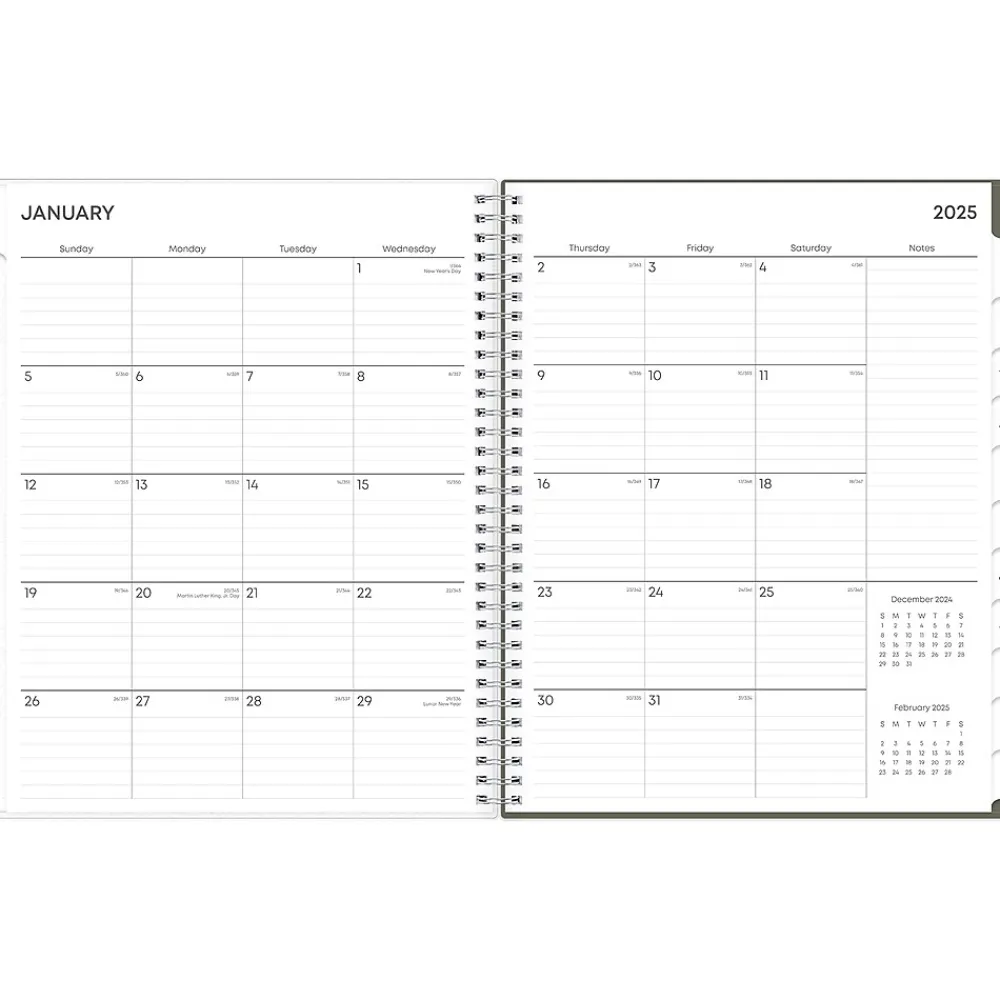 2025 Planners|Blue Sky 2025 Joey Floral 8.5" x 11" Weekly & Monthly Planner, Plastic Cover, Green (148289)