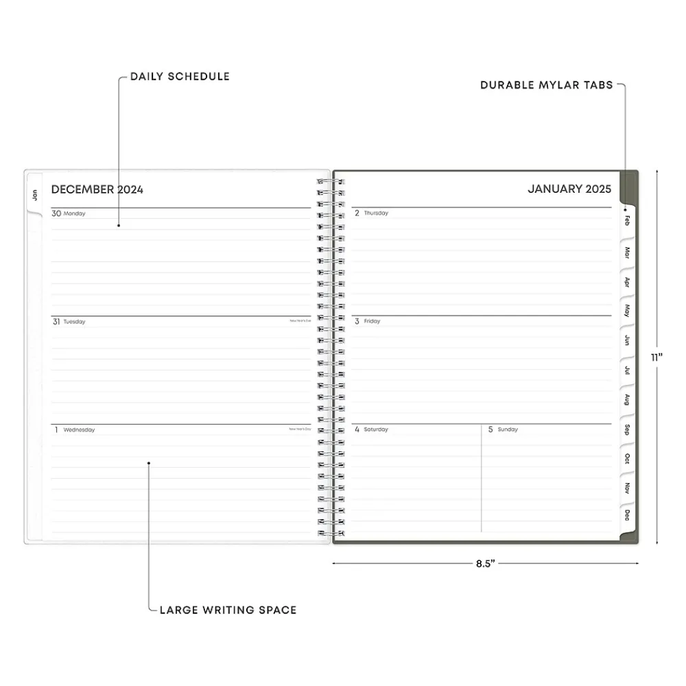 2025 Planners|Blue Sky 2025 Joey Floral 8.5" x 11" Weekly & Monthly Planner, Plastic Cover, Green (148289)