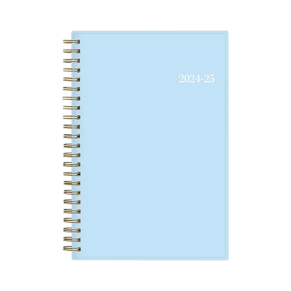 Academic Planners|Blue Sky 2024-2025 Jordy 5" x 8" Academic Weekly & Monthly Planner, Plastic Cover, Blue (149815)