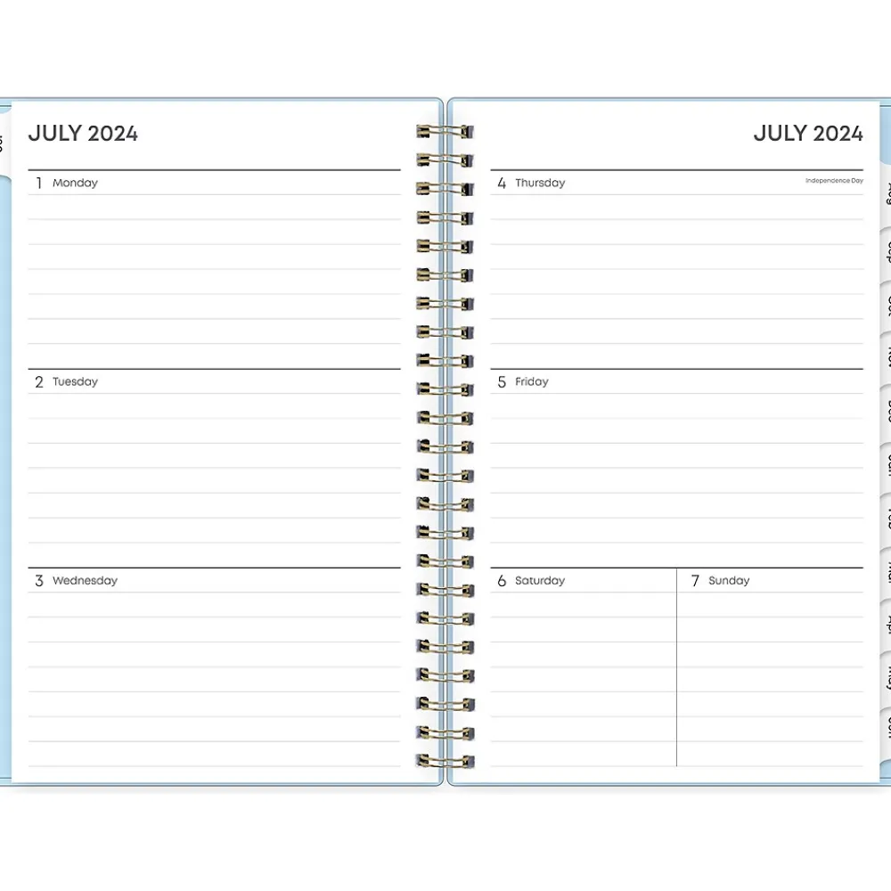 Academic Planners|Blue Sky 2024-2025 Jordy 5" x 8" Academic Weekly & Monthly Planner, Plastic Cover, Blue (149815)