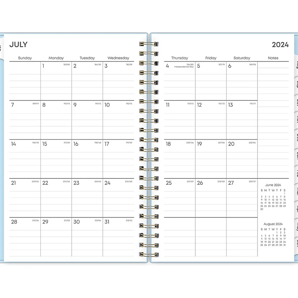 Academic Planners|Blue Sky 2024-2025 Jordy 5" x 8" Academic Weekly & Monthly Planner, Plastic Cover, Blue (149815)