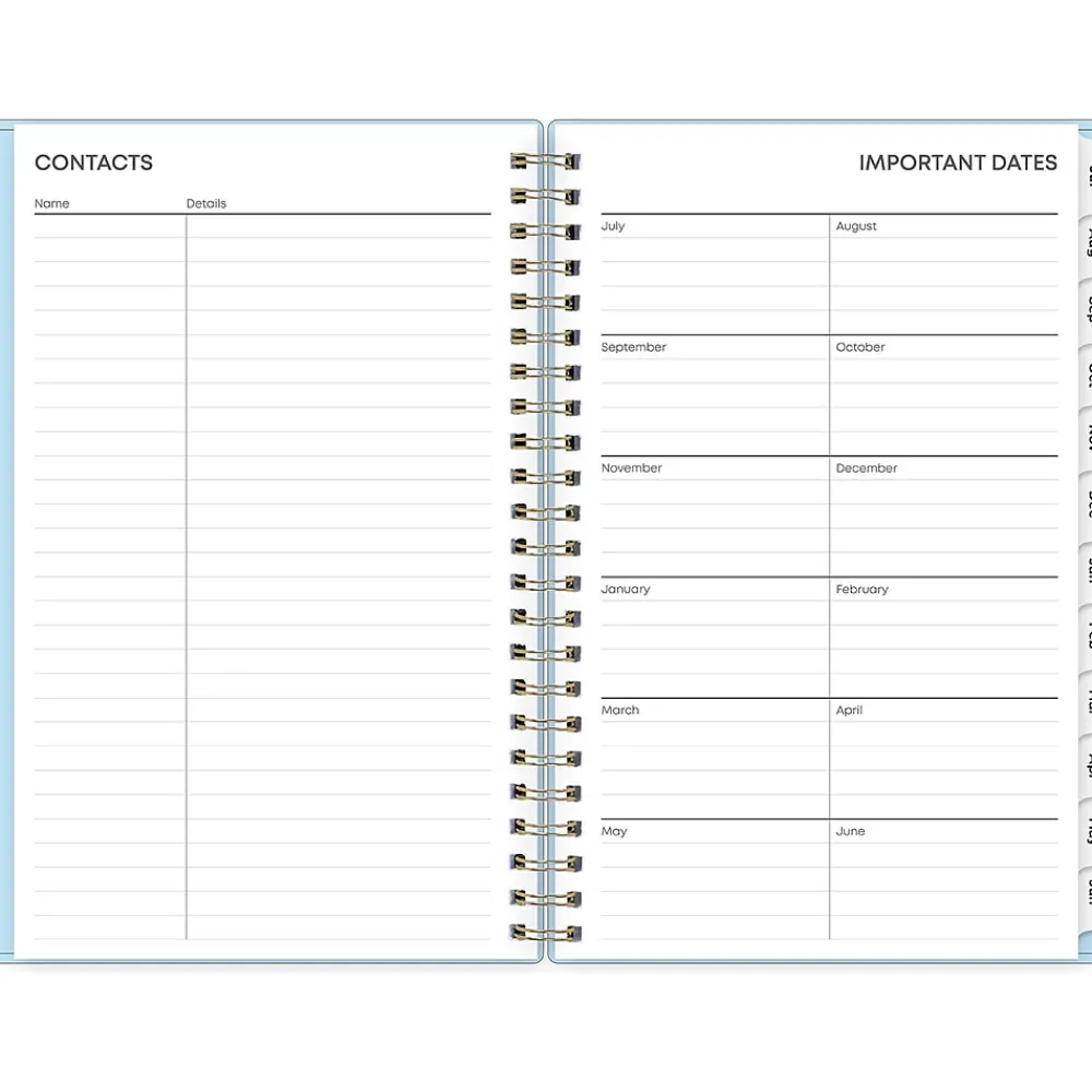 Academic Planners|Blue Sky 2024-2025 Jordy 5" x 8" Academic Weekly & Monthly Planner, Plastic Cover, Blue (149815)