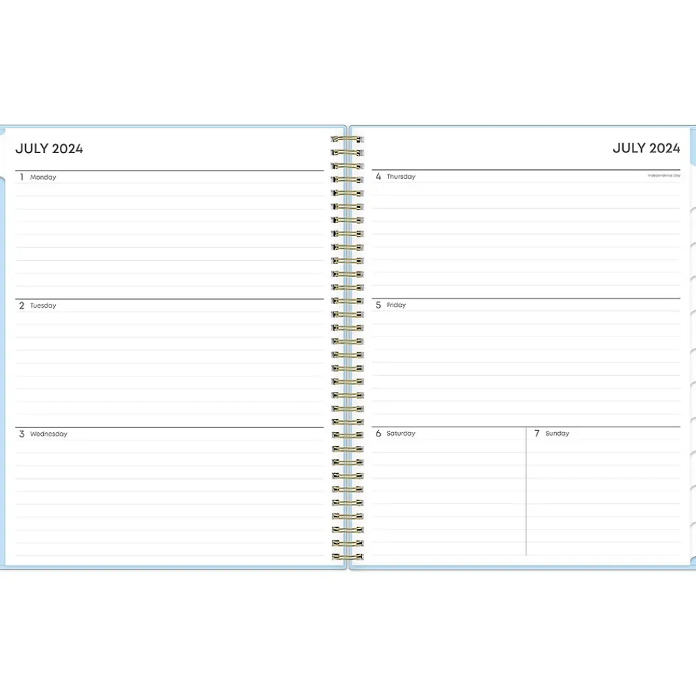 Academic Planners|Blue Sky 2024-2025 Jordy Blue 8.5" x 11" Academic Weekly & Monthly Planner, Plastic Cover (149814)