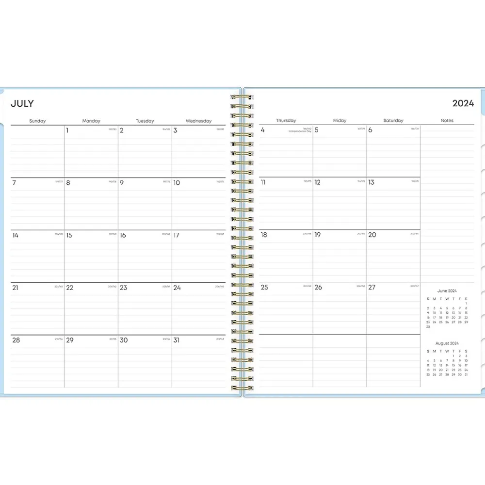 Academic Planners|Blue Sky 2024-2025 Jordy Blue 8.5" x 11" Academic Weekly & Monthly Planner, Plastic Cover (149814)