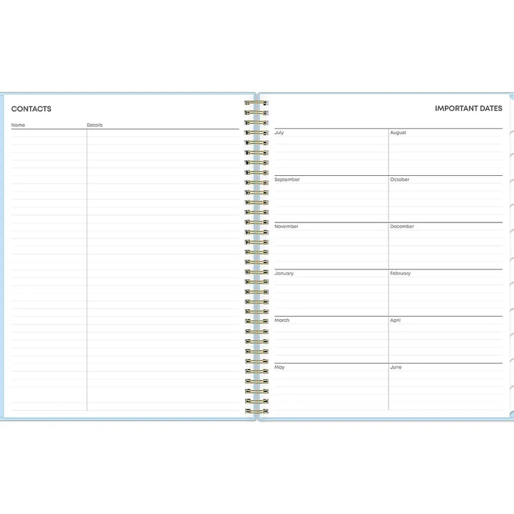Academic Planners|Blue Sky 2024-2025 Jordy Blue 8.5" x 11" Academic Weekly & Monthly Planner, Plastic Cover (149814)
