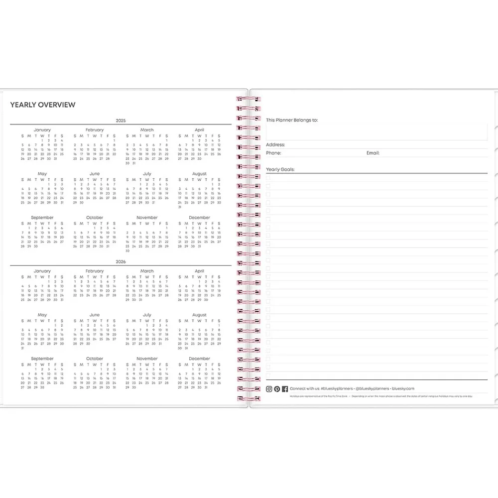 2025 Planners|Blue Sky 2025 Joselyn 8.5" x 11" Weekly & Monthly Planner, Plastic Cover, Multicolor (110394-25)