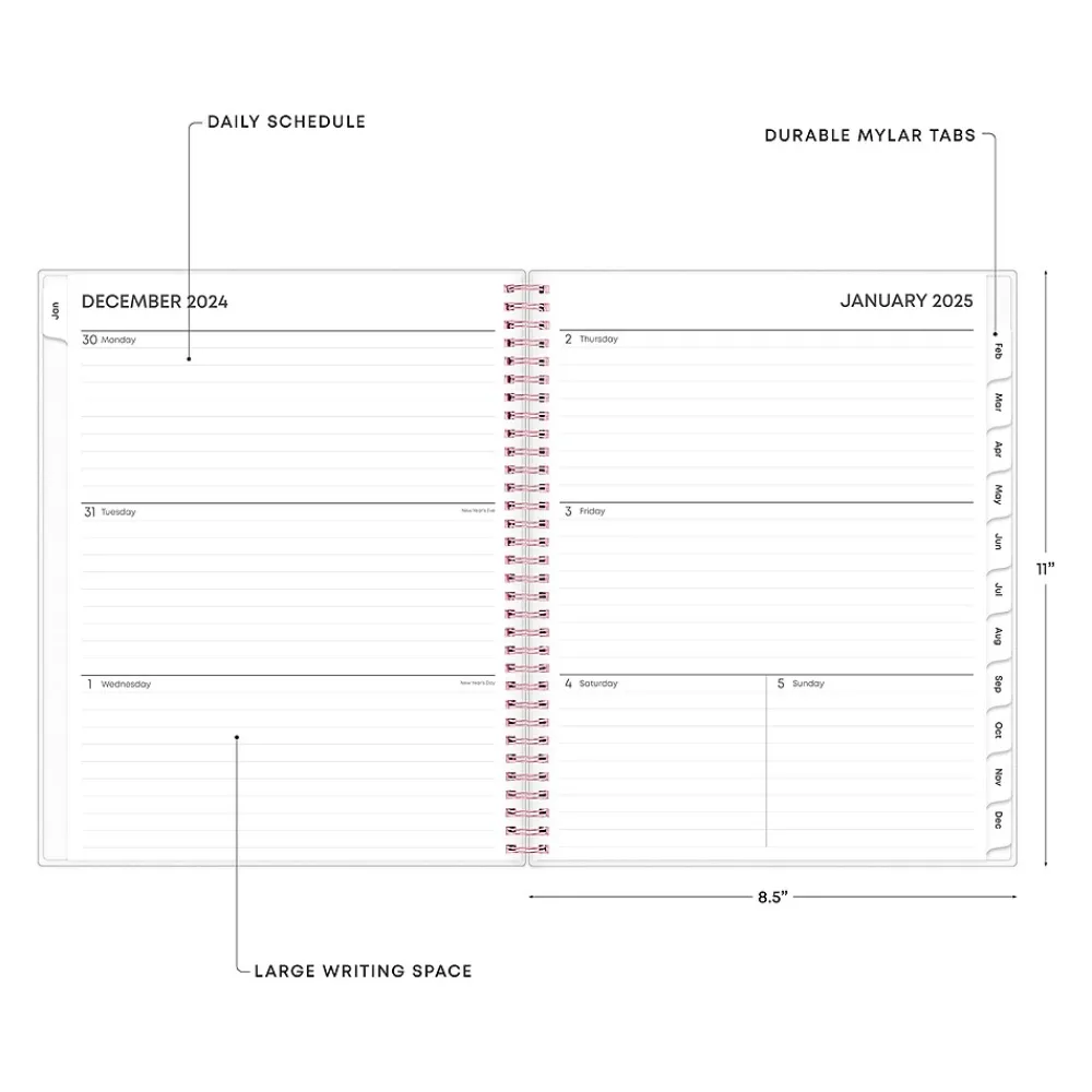 2025 Planners|Blue Sky 2025 Joselyn 8.5" x 11" Weekly & Monthly Planner, Plastic Cover, Multicolor (110394-25)