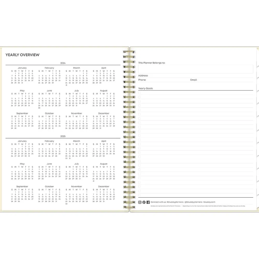 Academic Planners|Blue Sky 2024-2025 Junie 8.5" x 11" Weekly & Monthly Academic Planner, Plastic Cover, Multicolor (146861)