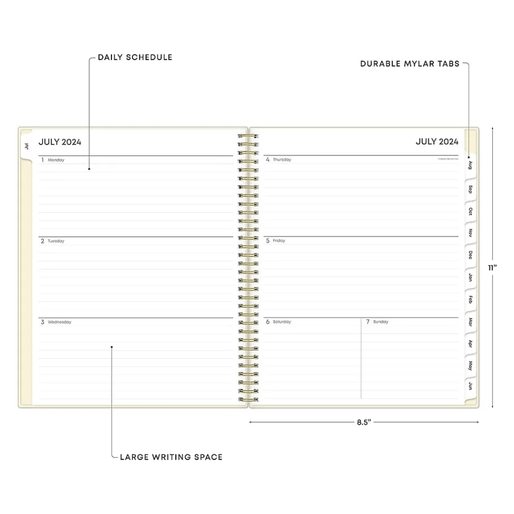 Academic Planners|Blue Sky 2024-2025 Junie 8.5" x 11" Weekly & Monthly Academic Planner, Plastic Cover, Multicolor (146861)