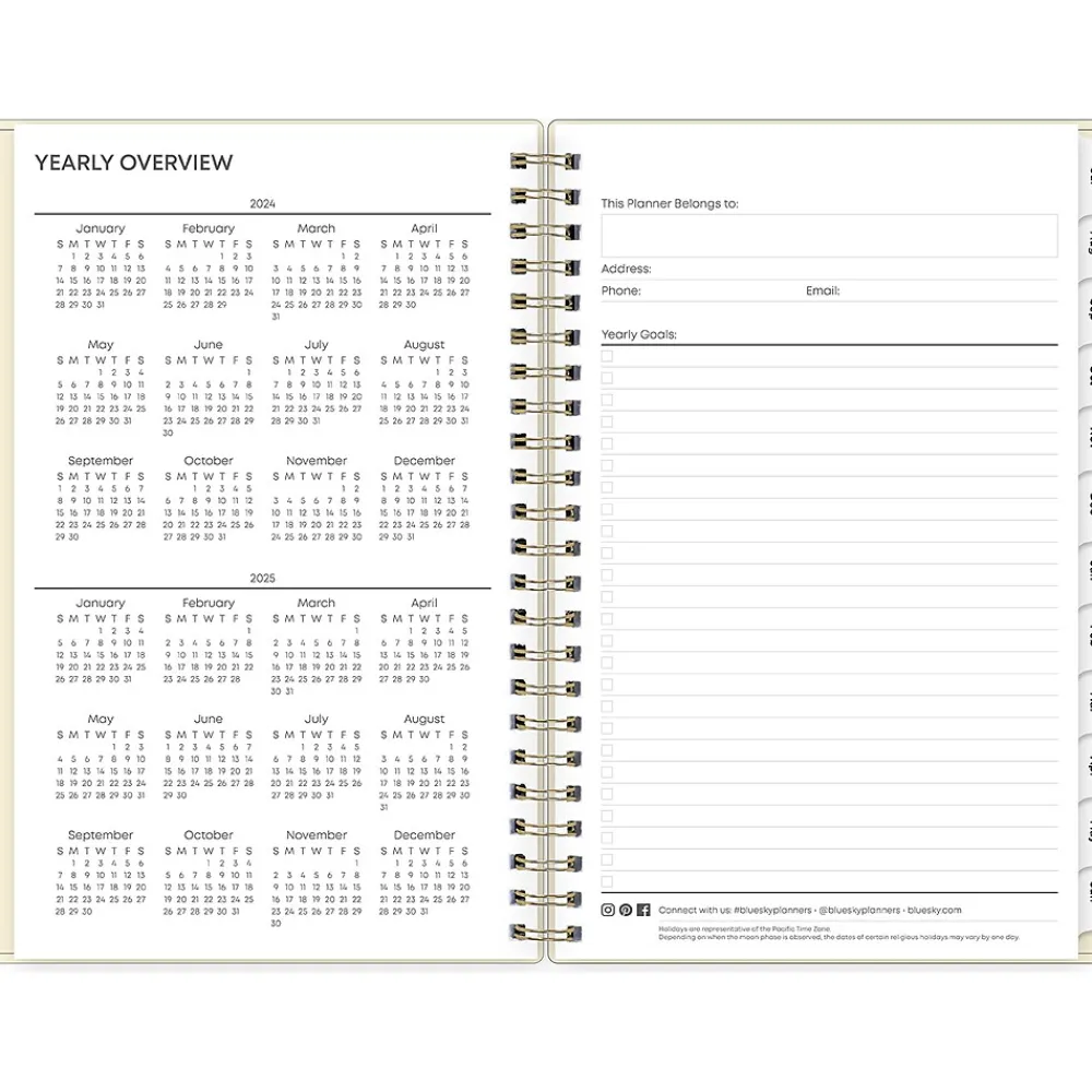 Academic Planners|Blue Sky 2024-2025 Junie 5" x 8" Weekly & Monthly Academic Planner, Plastic Cover, Multicolor (146866)