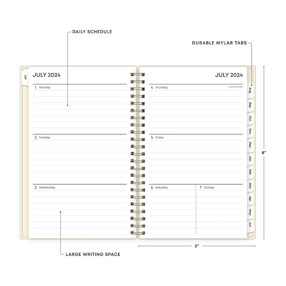 Academic Planners|Blue Sky 2024-2025 Junie 5" x 8" Weekly & Monthly Academic Planner, Plastic Cover, Multicolor (146866)
