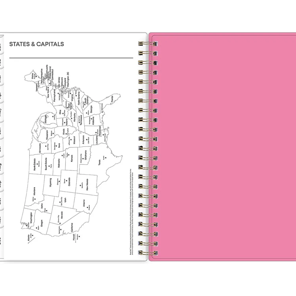 2025 Planners|Blue Sky 2025 Juno Pink 5" x 8" Weekly & Monthly Planner, Plastic Cover, Multicolor (152265)