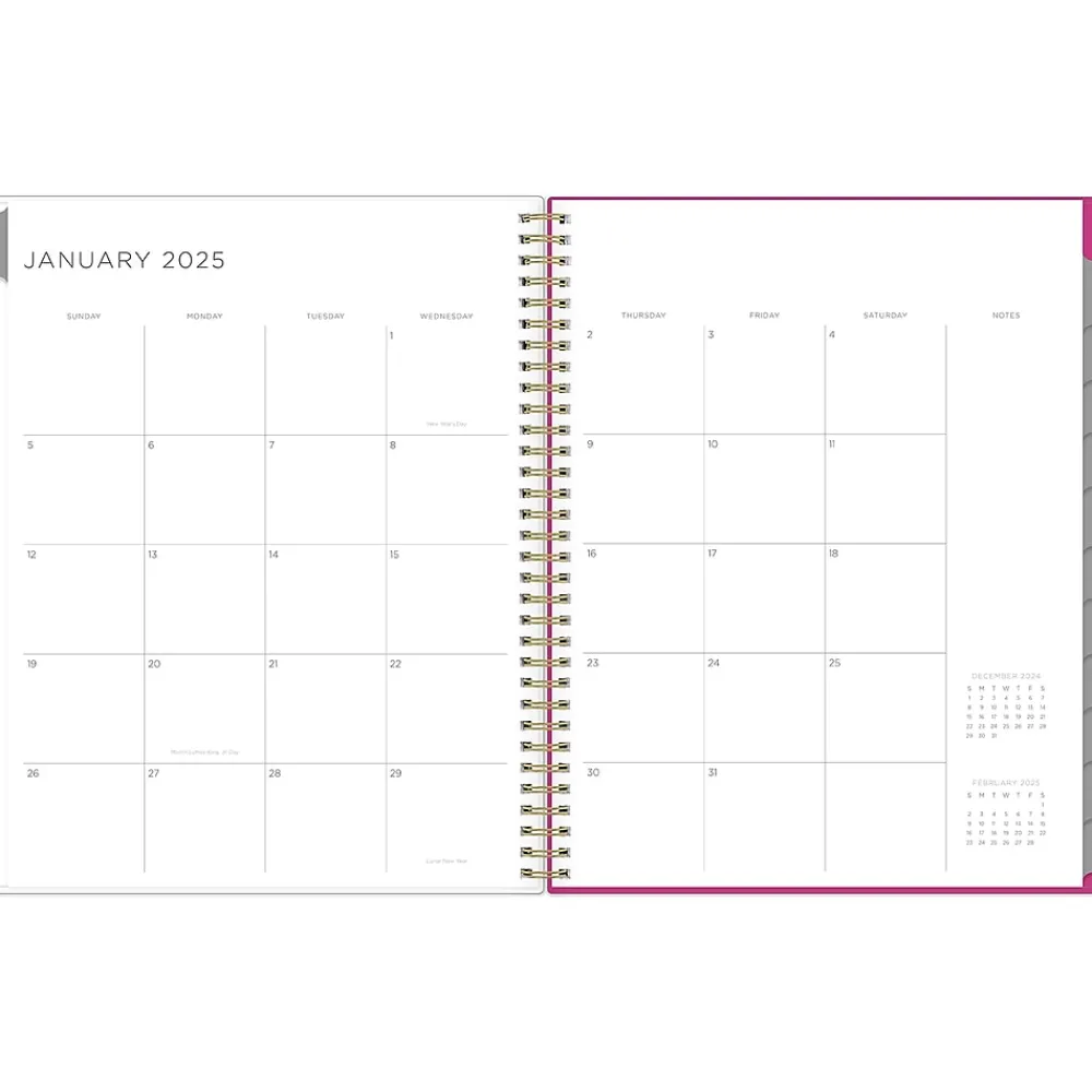 2025 Planners|Blue Sky 2025 Kelly Ventura Magenta Blooms 8.5" x 11" Weekly & Monthly Planner, Plastic Cover, Multicolor (140945-25)