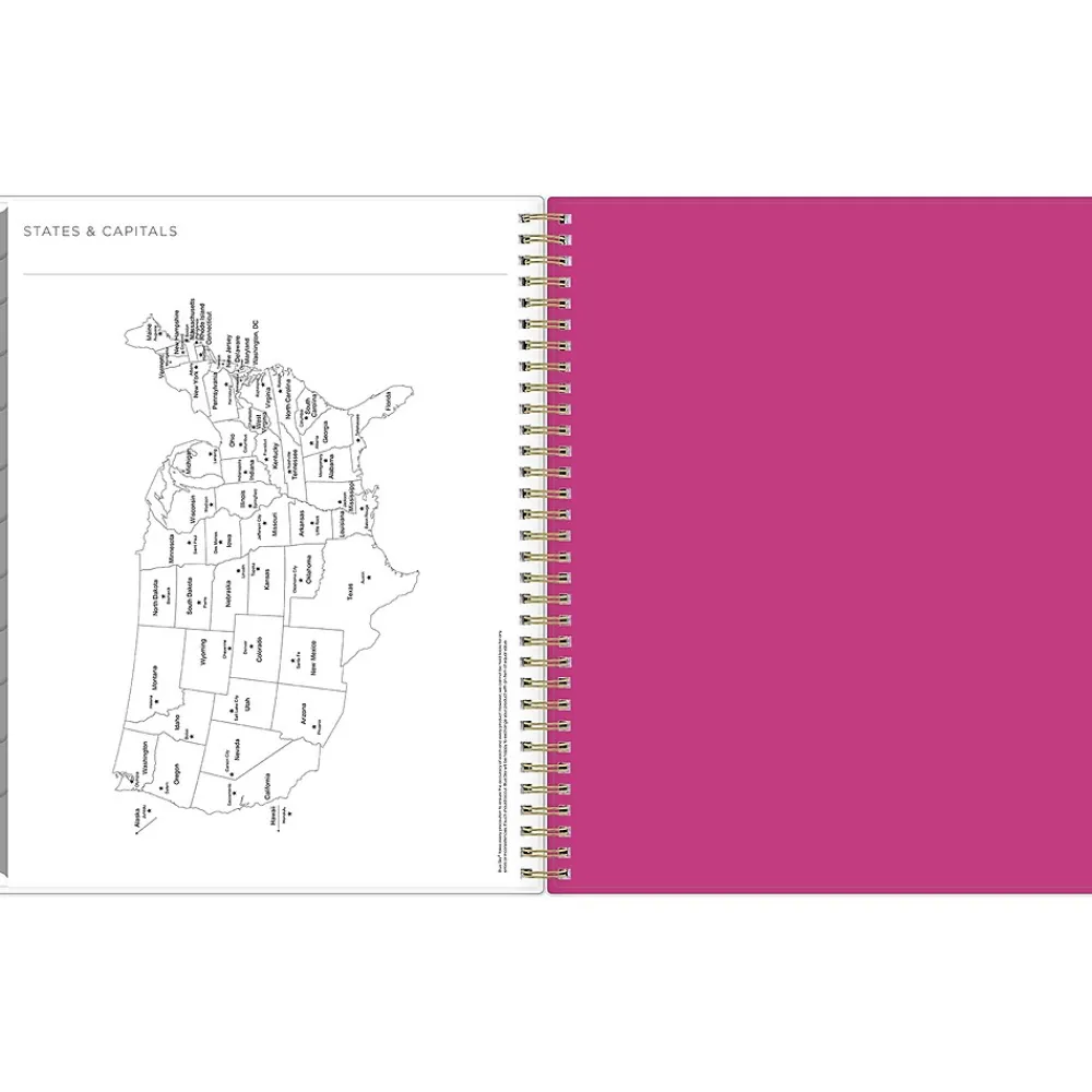 2025 Planners|Blue Sky 2025 Kelly Ventura Magenta Blooms 8.5" x 11" Weekly & Monthly Planner, Plastic Cover, Multicolor (140945-25)