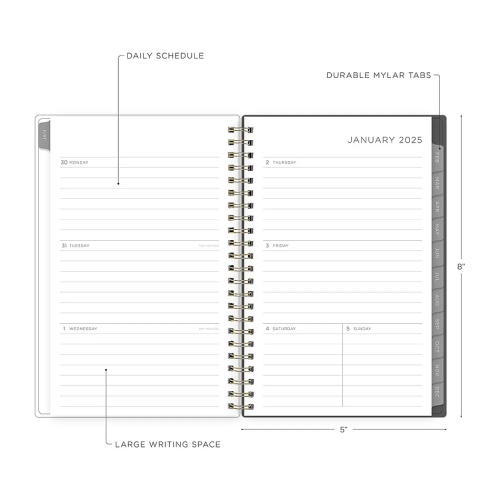 2025 Planners|Blue Sky 2025 Kelly Ventura Midnight Garden 5" x 8" Weekly & Monthly Planner, Plastic Cover, Multicolor (140946-25)