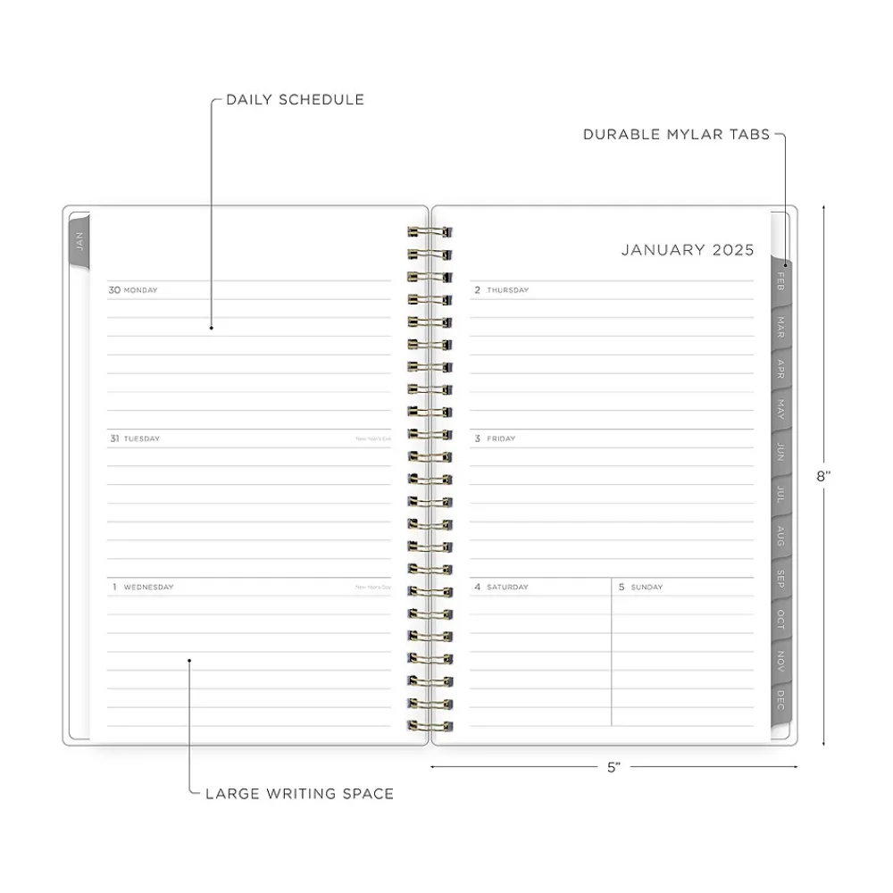 2025 Planners|Blue Sky 2025 Kelly Ventura Mimosa 5" x 8" Weekly & Monthly Planner, Plastic Cover, Yellow/White (149061-25)
