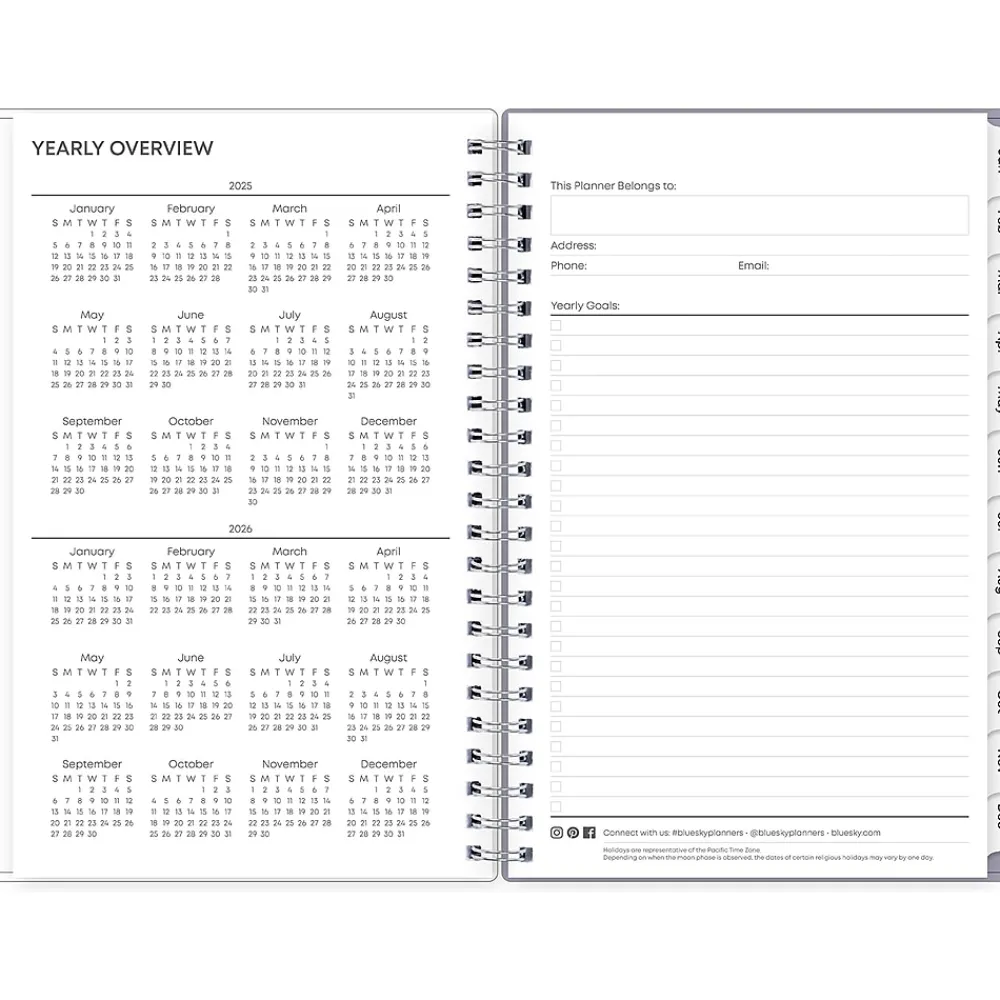 2025 Planners|Blue Sky 2025 Laila 5" x 8" Weekly & Monthly Planner, Plastic Cover, Multicolor (137276-25)