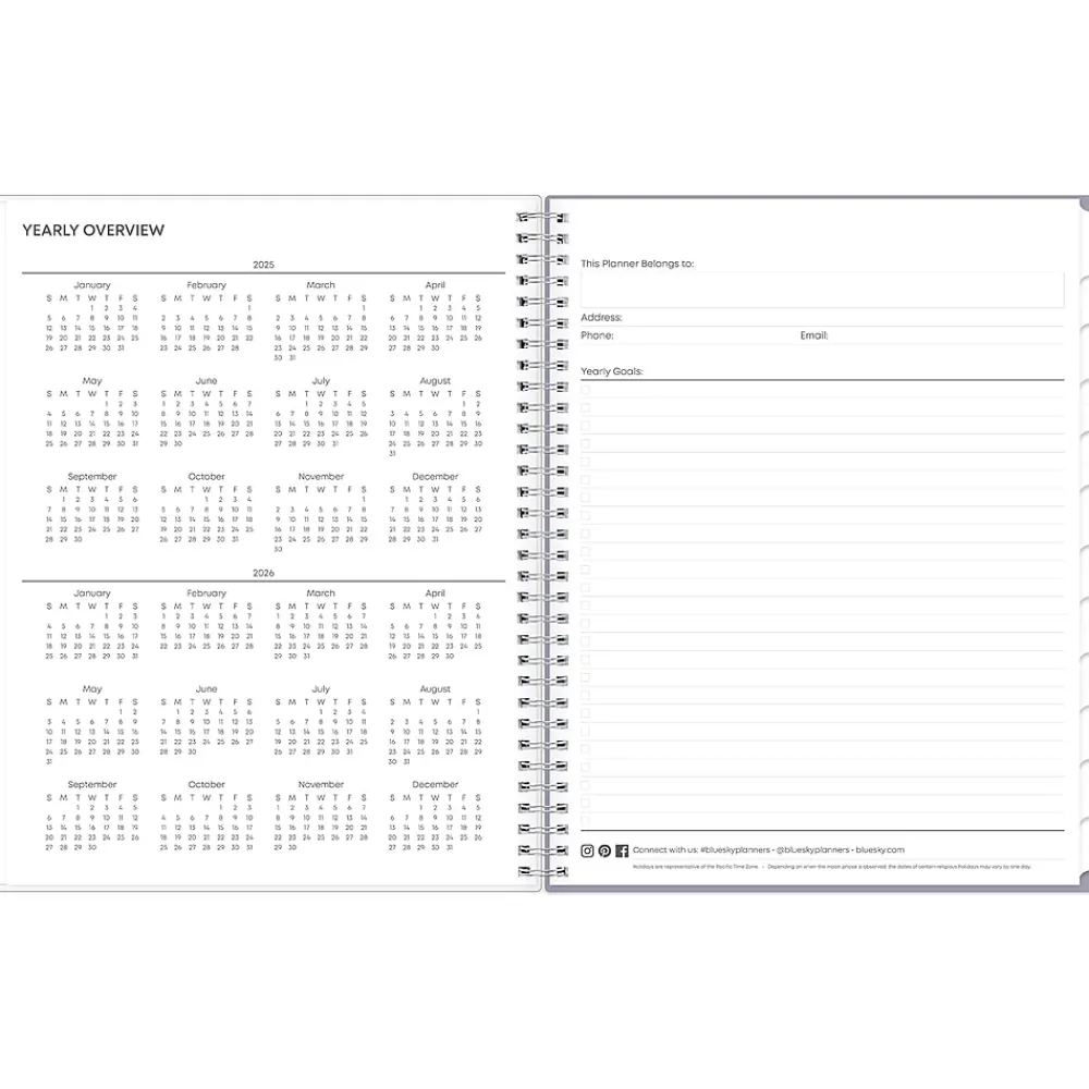 2025 Planners|Blue Sky 2025 Laila 8.5" x 11" Weekly & Monthly Planner, Plastic Cover, Multicolor (137273-25)