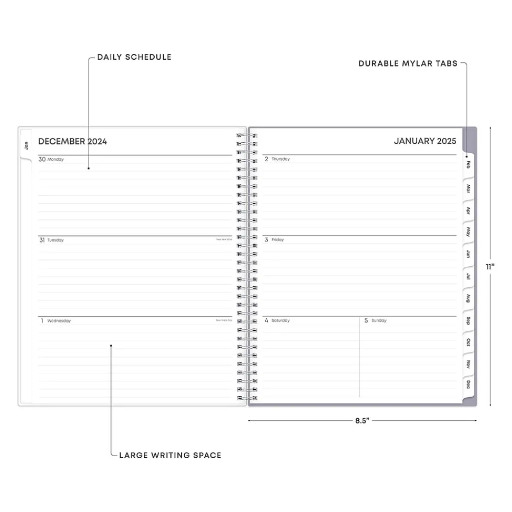 2025 Planners|Blue Sky 2025 Laila 8.5" x 11" Weekly & Monthly Planner, Plastic Cover, Multicolor (137273-25)