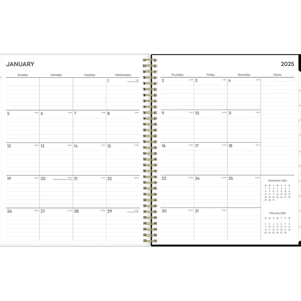 2025 Planners|Blue Sky 2025 Laina Dark 8.5" x 11" Weekly & Monthly Planner, Plastic Cover, Green/Black (148231)