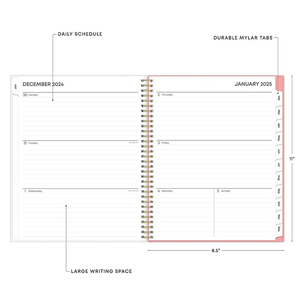 2025 Planners|Blue Sky 2025 Lanissa 8.5" x 11" Weekly & Monthly Planner, Plastic Cover, Multicolor (152255)