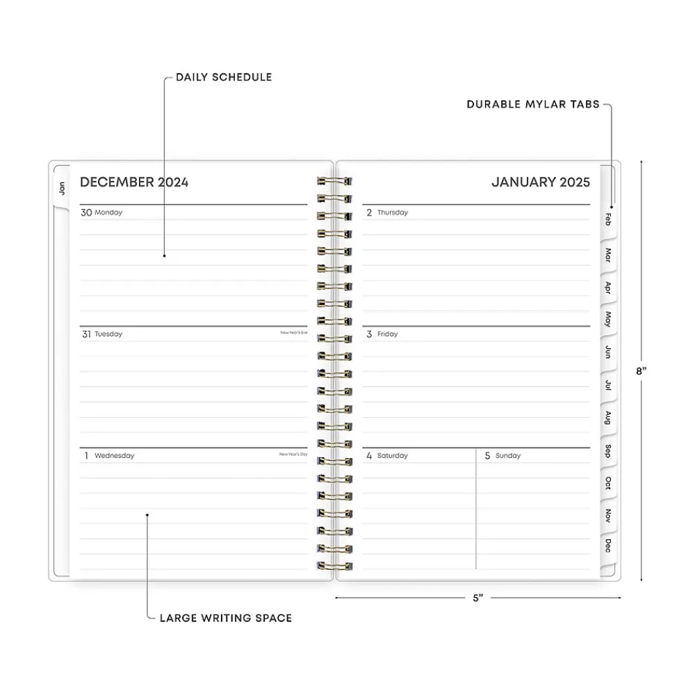2025 Planners|Blue Sky 2025 Laurel 5" x 8" Weekly & Monthly Planner, Plastic Cover, Multicolor (135895-25)