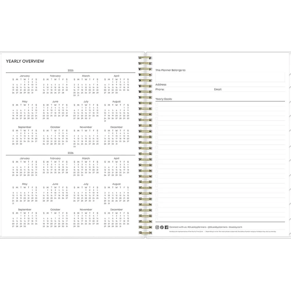 2025 Planners|Blue Sky 2025 Laurel 8.5" x 11" Weekly & Monthly Planner, Plastic Cover, Mint Green (135842-25)