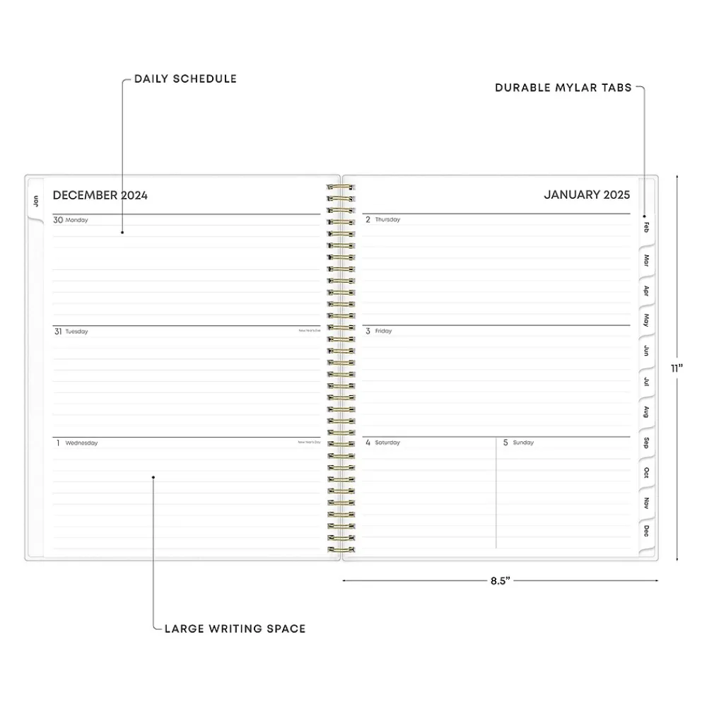 2025 Planners|Blue Sky 2025 Laurel 8.5" x 11" Weekly & Monthly Planner, Plastic Cover, Mint Green (135842-25)