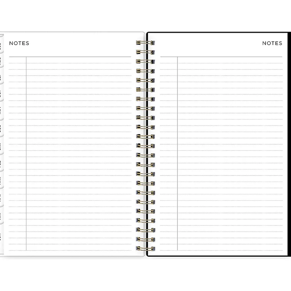 Academic Planners|Blue Sky 2024-2025 Leopard Black 5" x 8" Academic Weekly & Monthly Planner, Plastic Cover, Black/White (149047-A25)