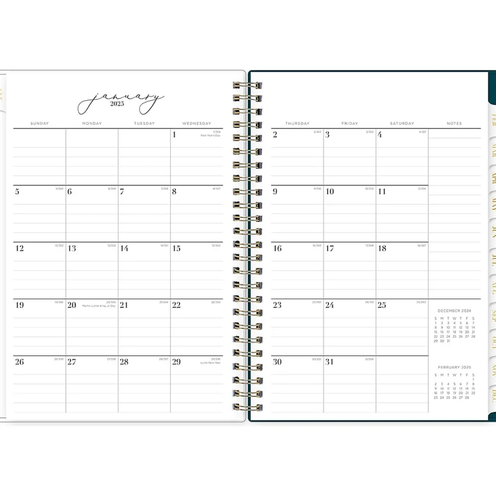 2025 Planners|Blue Sky 2025 Life-Note It Dania Dark 5.88" x 8.63" Weekly & Monthly Planner, Plastic Cover, Multicolor (139478-25)