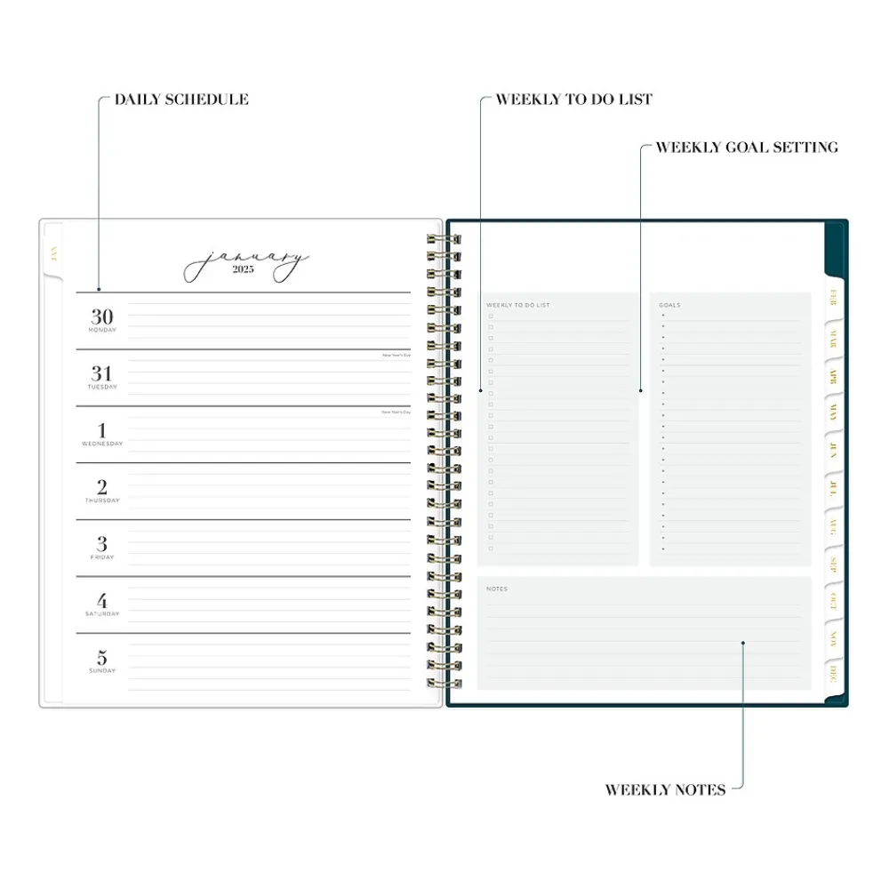 2025 Planners|Blue Sky 2025 Life-Note It Marina 7" x 9" Weekly & Monthly Planner, Plastic Cover, Blue (139480-25)