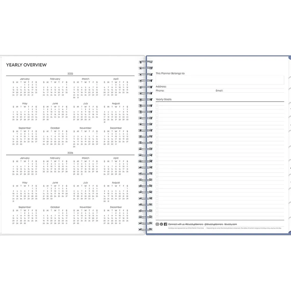 2025 Planners|Blue Sky 2025 Lindley 8" x 10" Monthly Planner, Plastic Cover, Multicolor (101582-25)