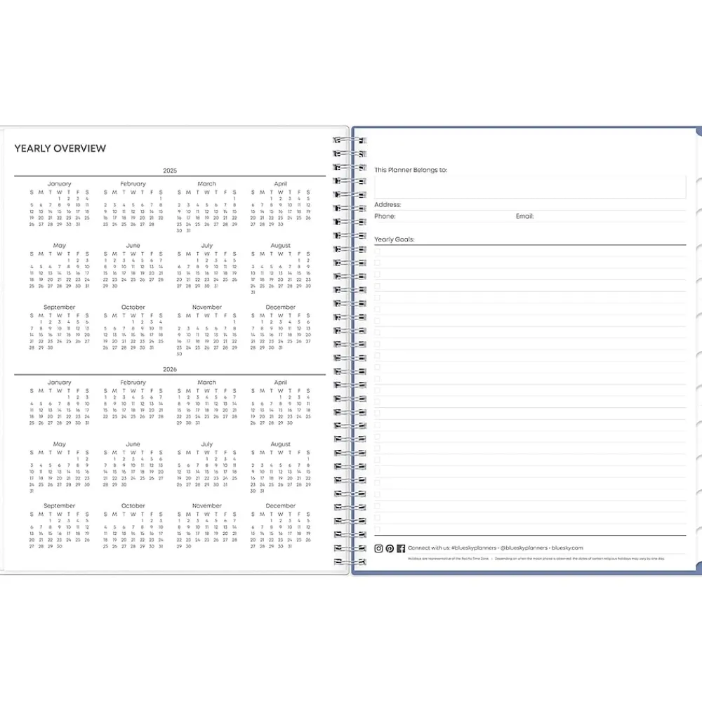 2025 Planners|Blue Sky 2025 Lindley 8.5" x 11" Weekly & Monthly Planner, Plastic Cover, Multicolor (100654-25)