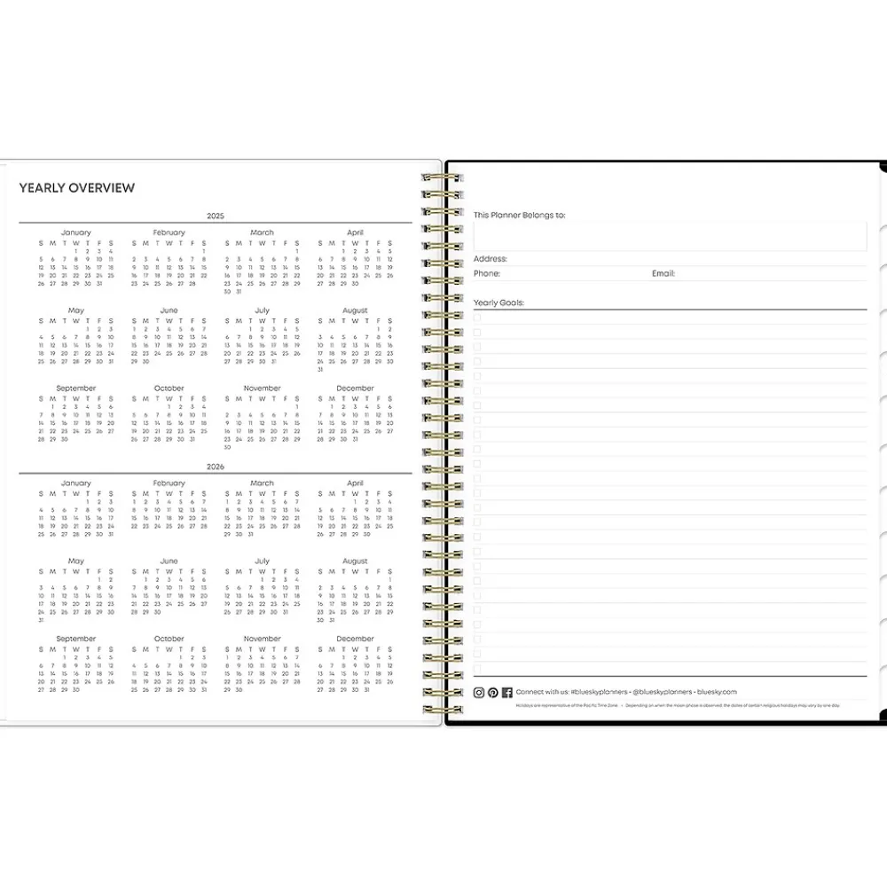 2025 Planners|Blue Sky 2025 Lolani 8.5" x 11" Weekly & Monthly Planner, Plastic Cover, Green/Gray (147968)