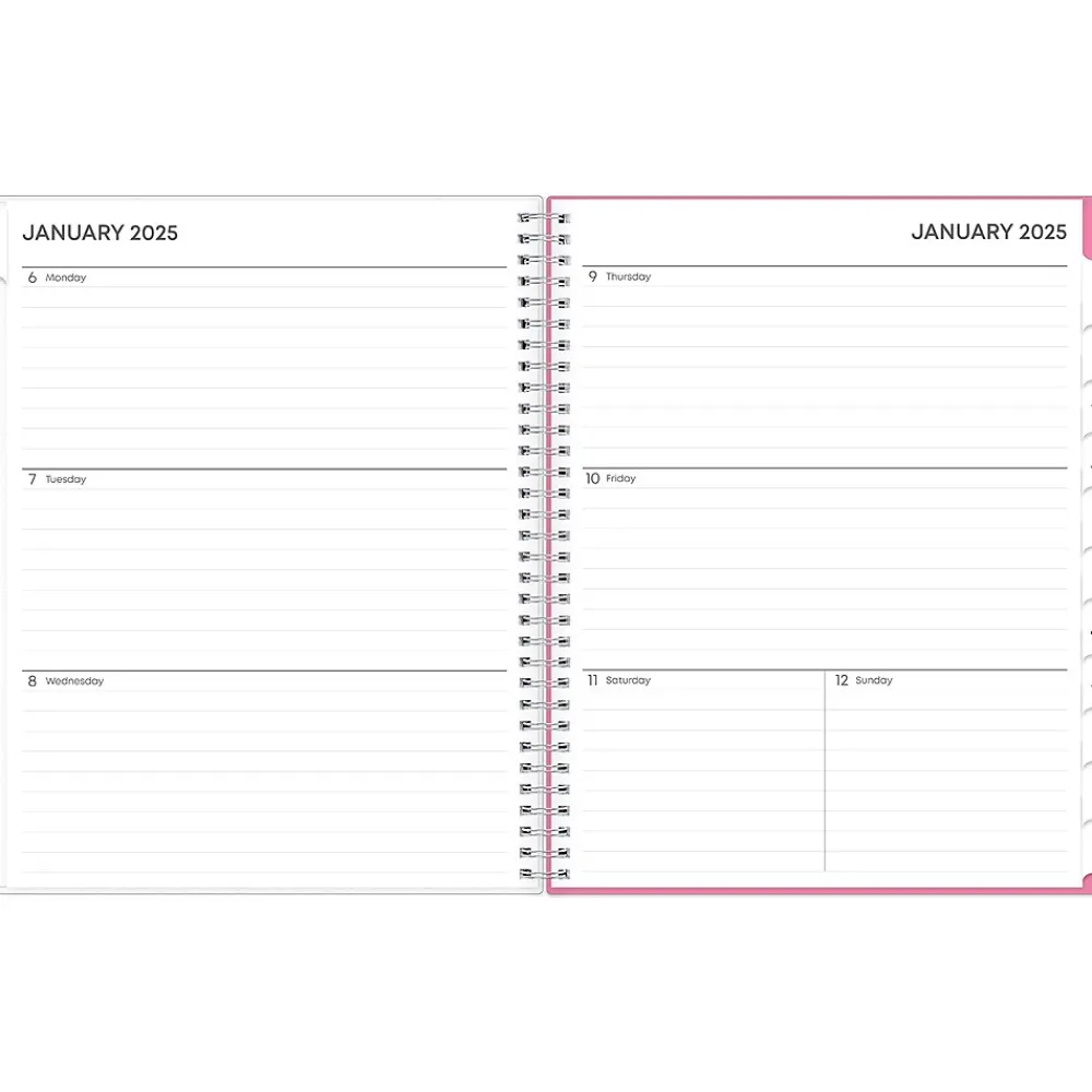 2025 Planners|Blue Sky 2025 Lucidity 8.5" x 11" Weekly & Monthly Planner, Plastic Cover, Pink/Blue (150785)