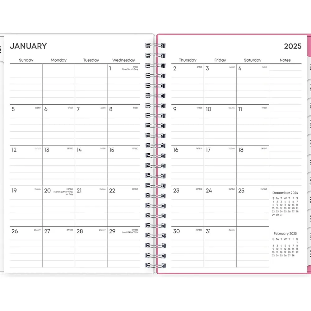 2025 Planners|Blue Sky 2025 Lucidity 5" x 8" Weekly & Monthly Planner, Plastic Cover, Pink/Blue (150786)