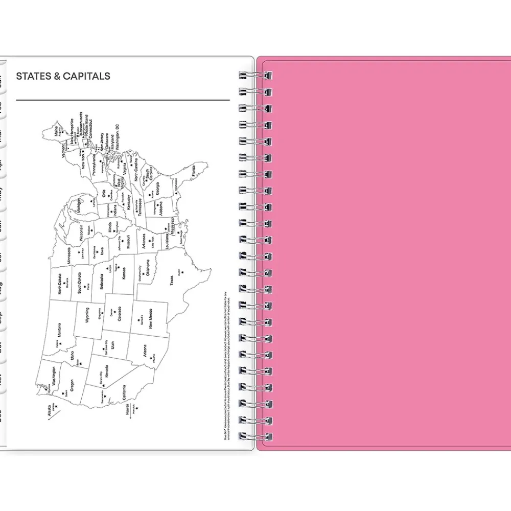 2025 Planners|Blue Sky 2025 Lucidity 5" x 8" Weekly & Monthly Planner, Plastic Cover, Pink/Blue (150786)