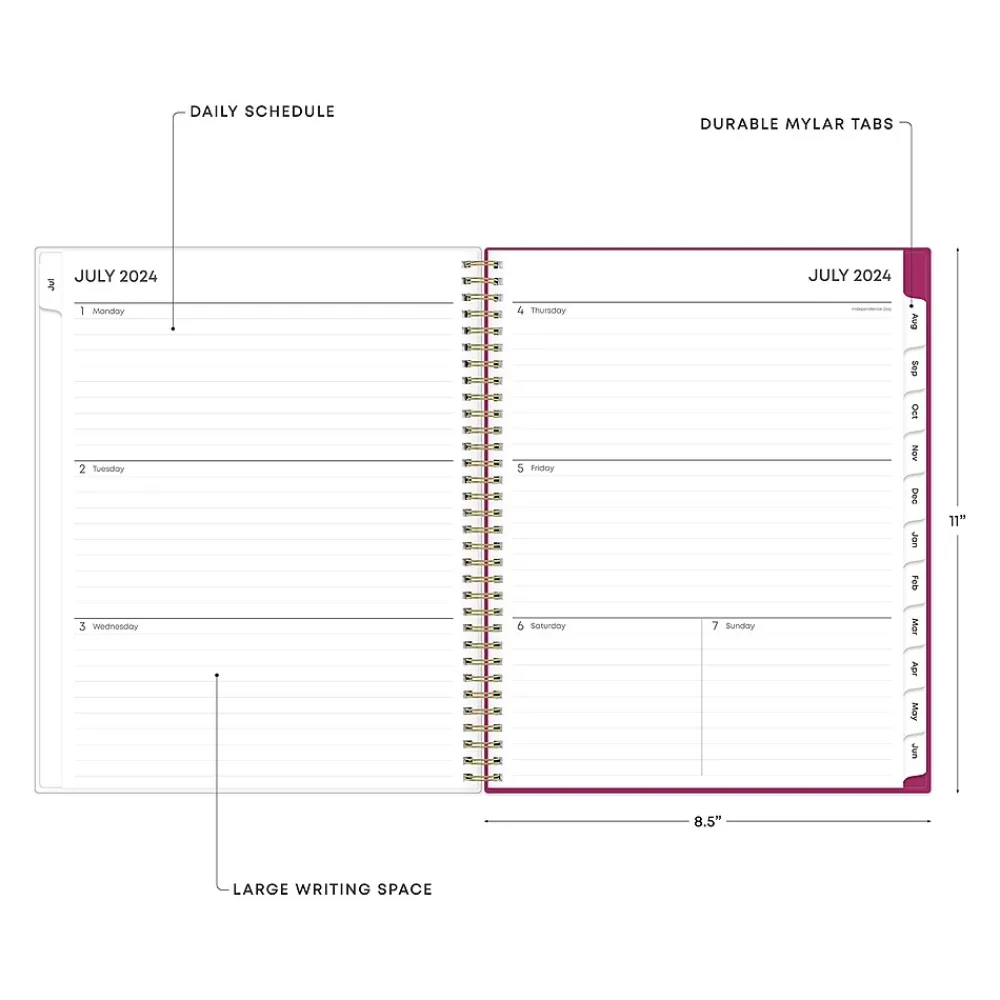 Academic Planners|Blue Sky 2024-2025 Mahalo 8.5" x 11" Academic Weekly & Monthly Planner, Plastic Cover, Multicolor (100149-A25)