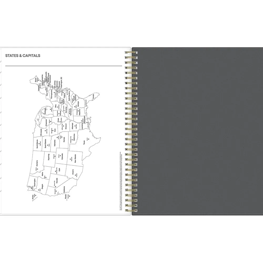 2025 Planners|Blue Sky 2025 Makeera 8.5" x 11" Weekly & Monthly Planner, Plastic Cover, Dark Gray/White (150784)