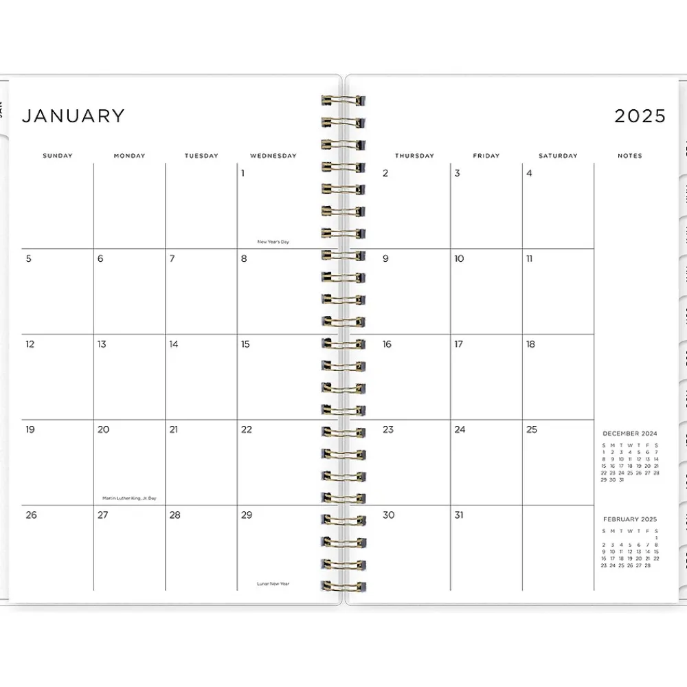 2025 Planners|Blue Sky 2025 Marble Purple 5" x 8" Weekly & Monthly Planner, Plastic Cover, Purple/Pink (148250)