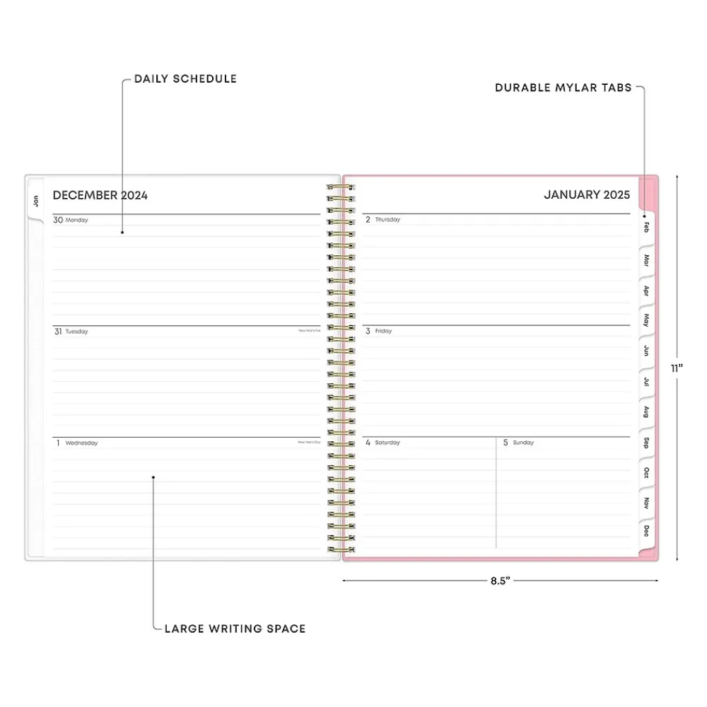 2025 Planners|Blue Sky 2025 Mimi Pink 8.5" x 11" Weekly & Monthly Planner, Plastic Cover, Pink/Dark Blue (137264-25)