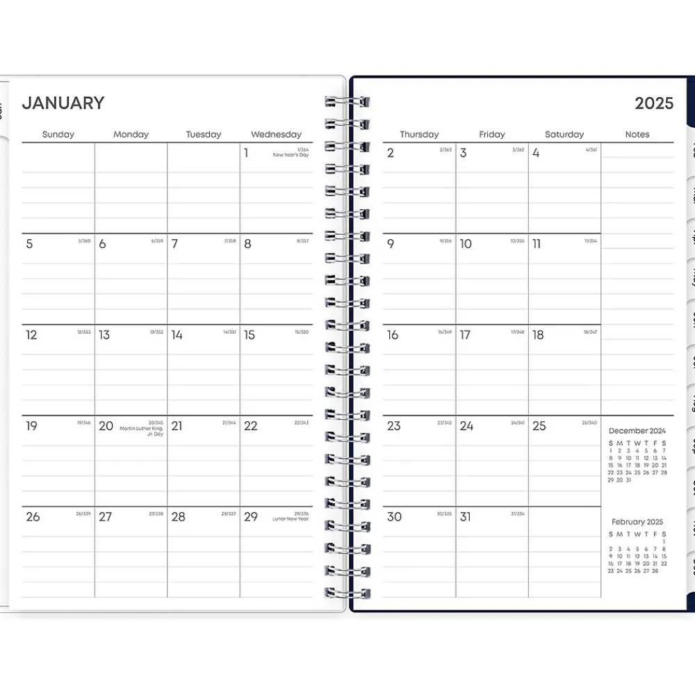 2025 Planners|Blue Sky 2025 Moment 5" x 8" Weekly & Monthly Planner, Plastic Cover, Blue/Purple (148327)