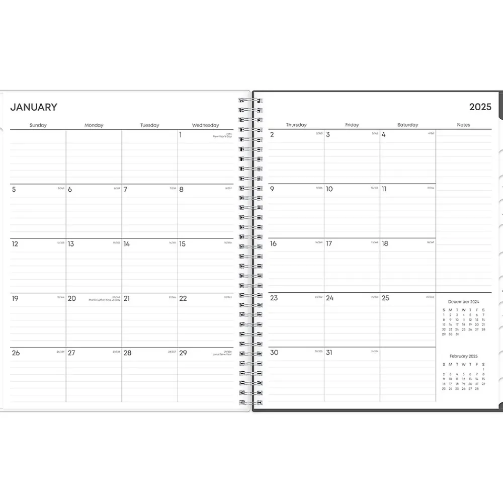 2025 Planners|Blue Sky 2025 Montauk 8.5" x 11" Weekly & Monthly Planner, Plastic Cover, Gray/Beige (133874-25)