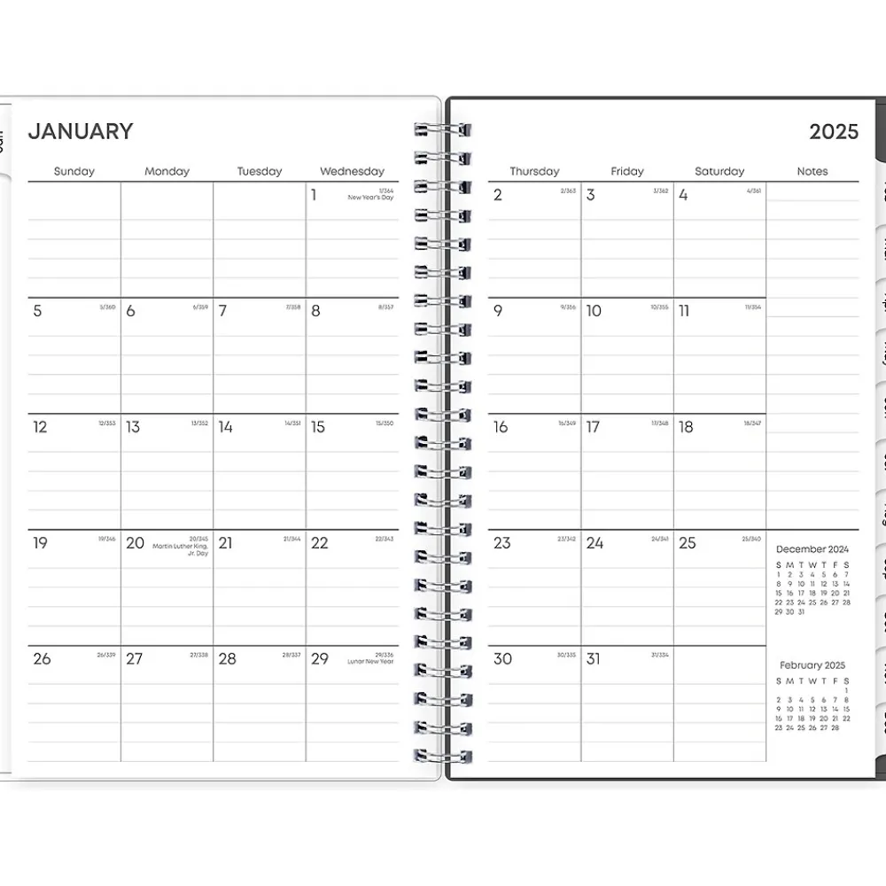2025 Planners|Blue Sky 2025 Montauk 5" x 8" Weekly & Monthly Planner, Plastic Cover, Gray/Beige (133875-25)