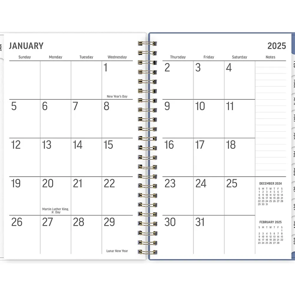2025 Planners|Blue Sky 2025 Nalakina 5" x 8" Weekly & Monthly Planner, Plastic Cover, Blue (152240)